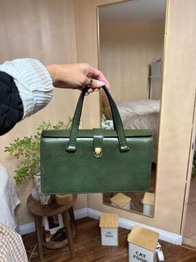 HANDMADING Green Tanned Leather Top-Handle Doctor Bag